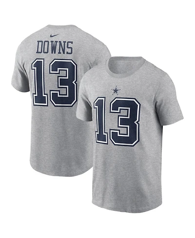 Nike Men's Caleb Downs Heather Gray Dallas Cowboys 2026 Nfl Draft Name & Number T-Shirt
