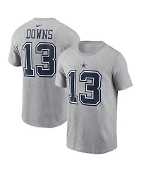 Nike Men's Caleb Downs Heather Gray Dallas Cowboys 2026 Nfl Draft Name & Number T-Shirt