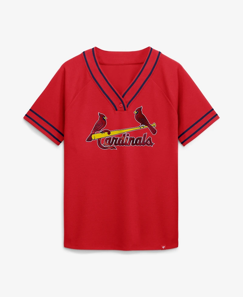 Fanatics Women's Red St. Louis Cardinals Diva Race Ahead Raglan V-Neck T-Shirt