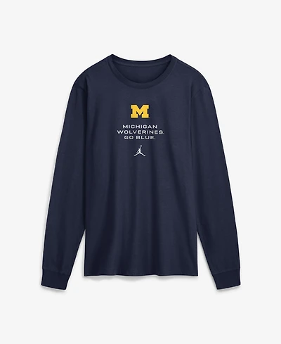 Jordan Men's Navy Michigan Wolverines 2026 Sideline Dri-fit Long Sleeve T-Shirt