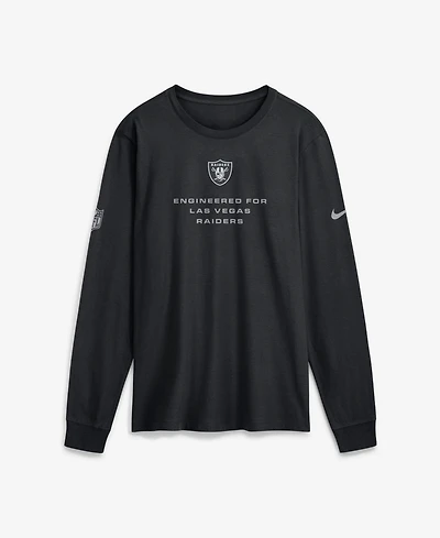 Nike Men's Black Las Vegas Raiders Sideline Bold Arch Star Dri-fit Long Sleeve T-Shirt