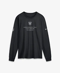 Nike Men's Black Las Vegas Raiders Sideline Bold Arch Star Dri-fit Long Sleeve T-Shirt