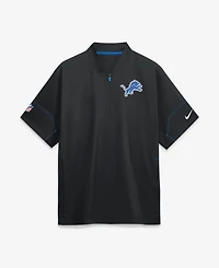 Nike Men's Black Detroit Lions Sideline Short Sleeve Quarter-Zip Coaches Jacket