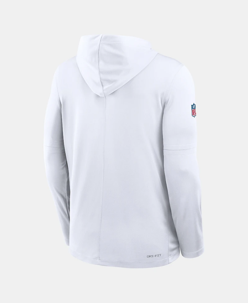 Nike Men's White Cleveland Browns Sideline Dri-fit Long Sleeve Hooded T-Shirt