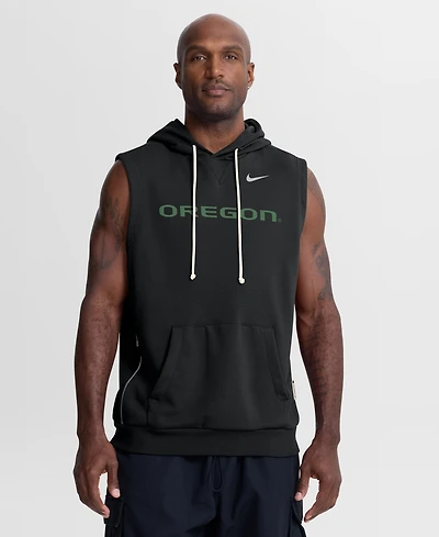 Nike Men's Black Oregon Ducks 2026 Sideline Sleeveless Dri-fit Hoodie