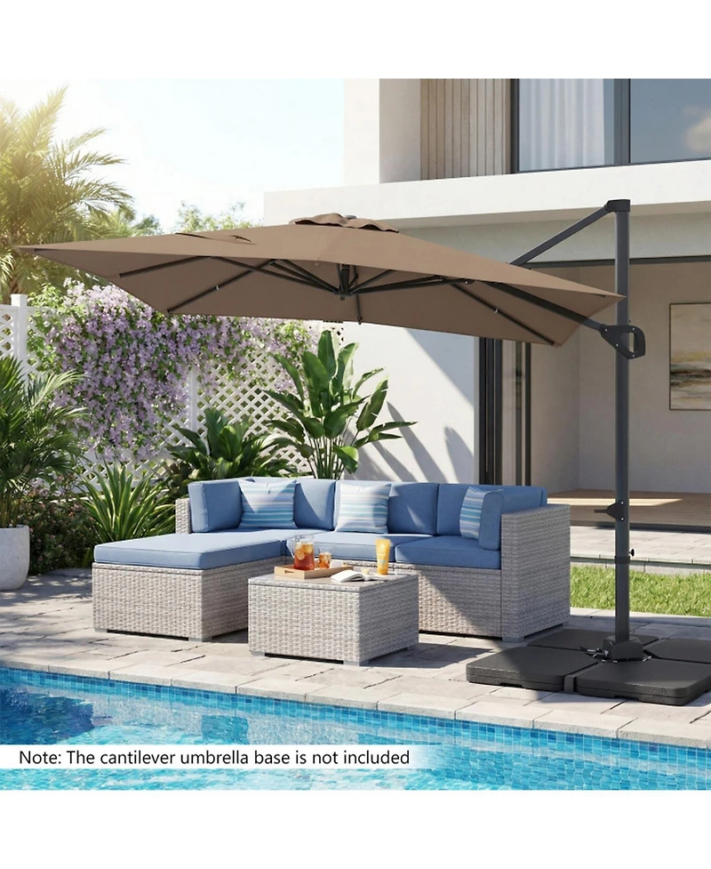 Gouun 11 x 9 Ft Rectangular Cantilever Patio Umbrella with Tilt