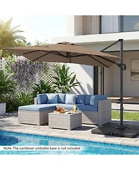 Gouun 11 x 9 Ft Rectangular Cantilever Patio Umbrella with Tilt