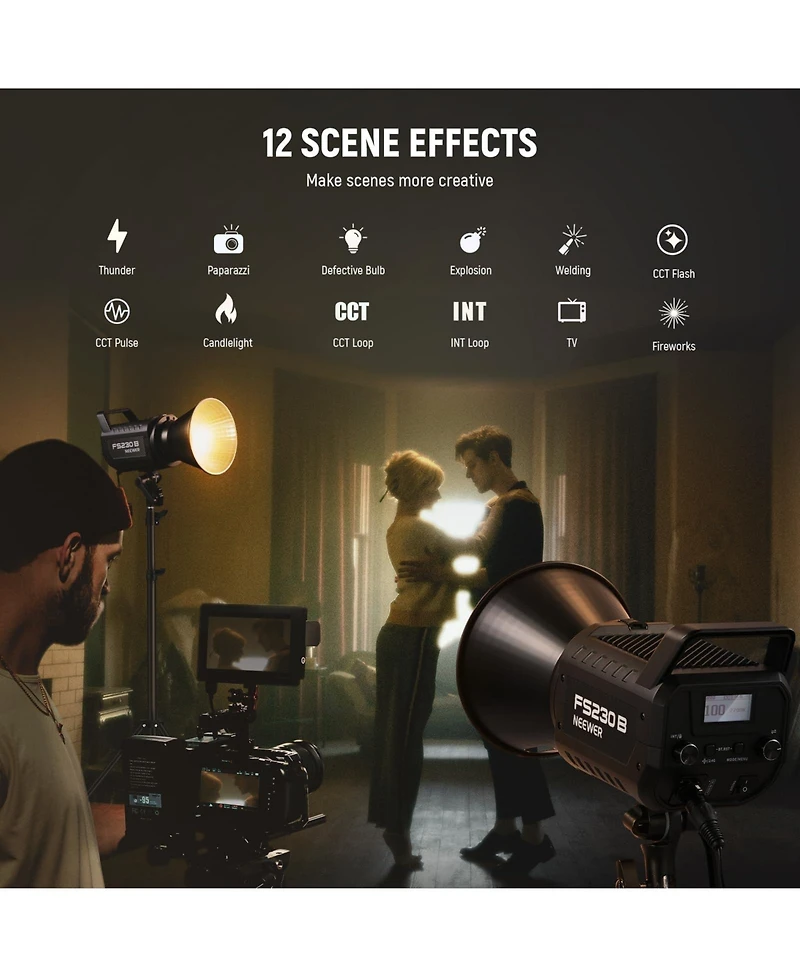 Neewer FS230B Led Video Light with 230W, 110000lux, 2700K-6500K