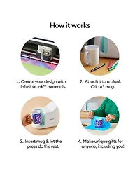 Cricut Mug Press Heat Press Machine with 4 Mugs Bundle