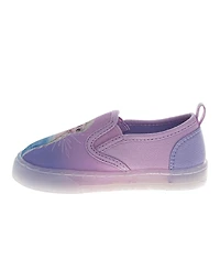 Disney Big Girls Frozen Design Elsa and Anna Slip On Canvas Easy Wear Style Glitter Everyday Comfort