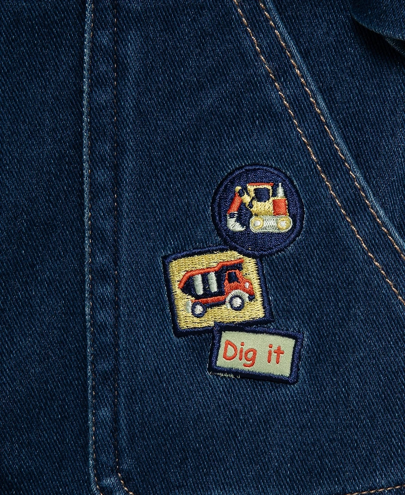 Little Me Baby Boys' Construction Crew Denim Coverall