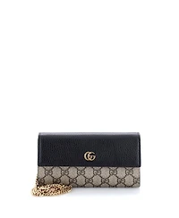 Pre-Owned Gucci Gg Marmont Continental Chain Wallet Gg Coated Canvas and Leather