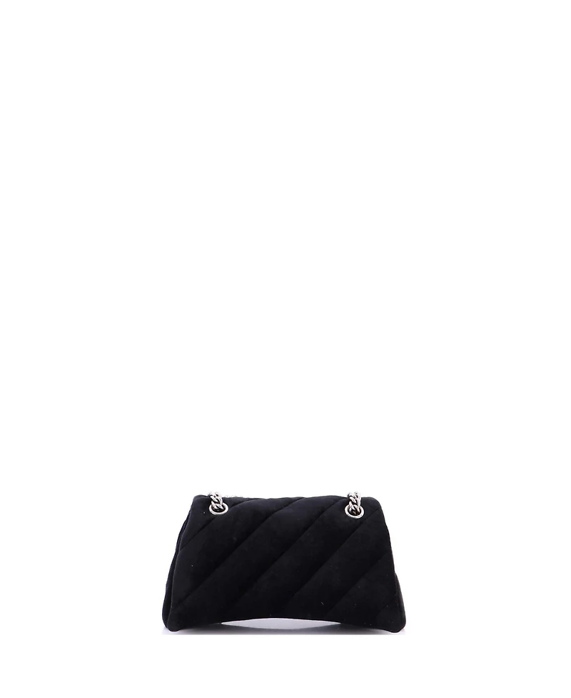 Pre-Owned Balenciaga Small Crush Chain Flap Bag Quilted Velvet