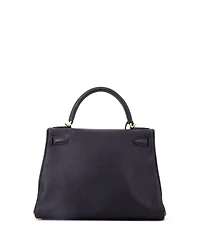 Pre-Owned HERMES Kelly 28 Handbag Black Togo with Gold Hardware