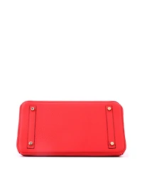Pre-Owned HERMES Birkin 30 Handbag Red Clemence with Gold Hardware