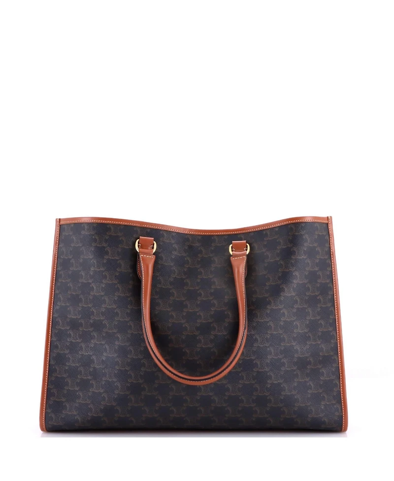 Pre-Owned Celine Horizontal Cabas Tote Triomphe Coated Canvas