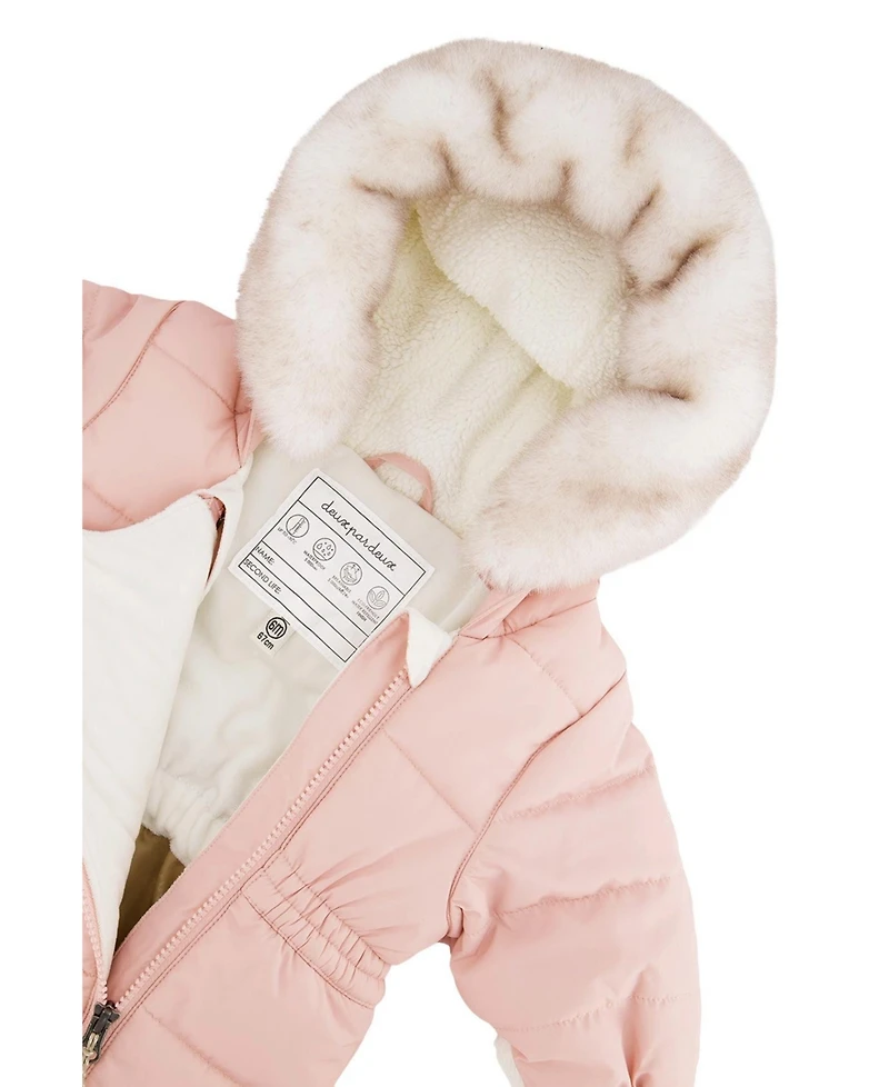 Deux par Baby Girl 3M - 18M One Piece Snowsuit for Car Seats