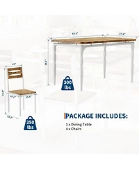 gaomon 5-Piece Industrial Dining Set, Kitchen Table and 4 Chairs for Apartment and Home