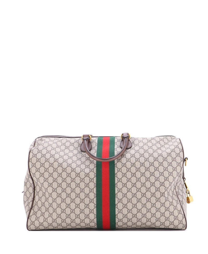Pre-Owned Gucci Large Ophidia Carry On Duffle Bag Gg Coated Canvas