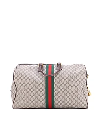 Pre-Owned Gucci Large Ophidia Carry On Duffle Bag Gg Coated Canvas