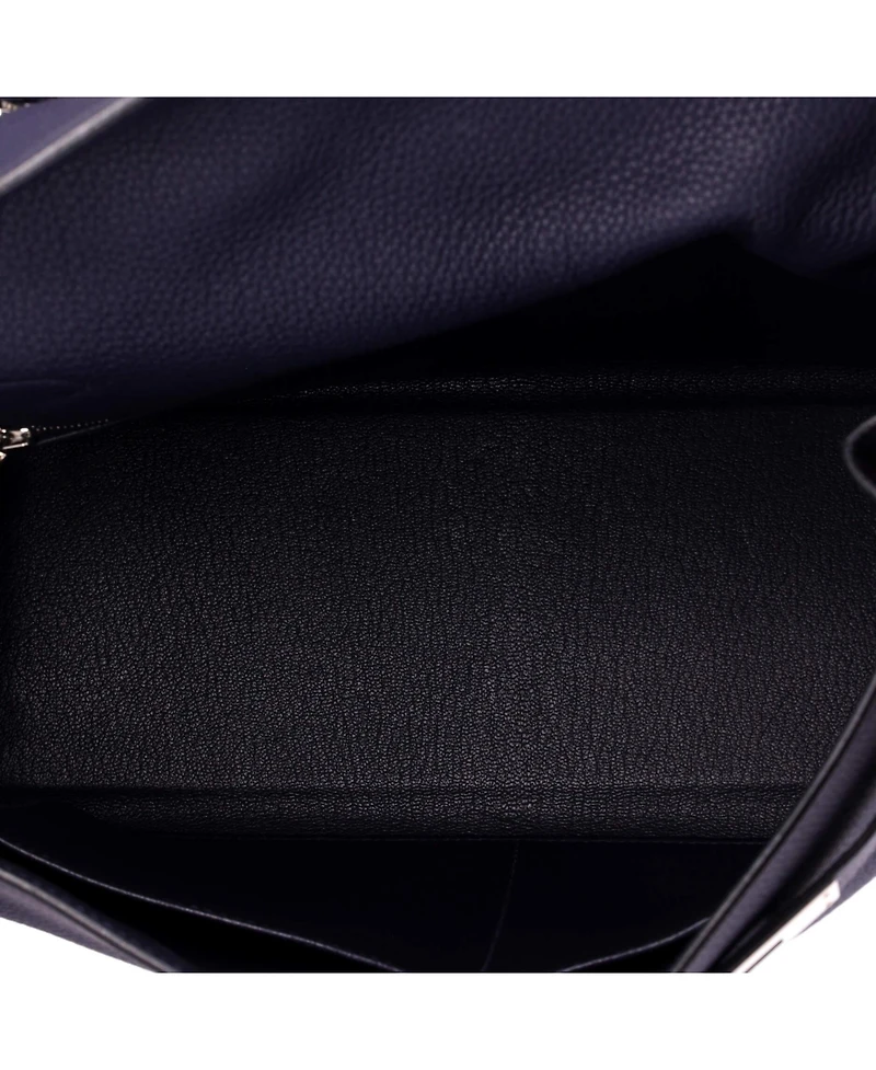 Pre-Owned HERMES Kelly 32 Handbag Blue Togo with Palladium Hardware
