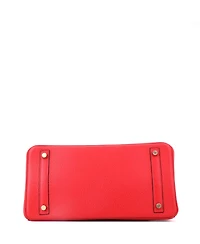 Pre-Owned HERMES Birkin 30 Handbag Red Clemence with Gold Hardware
