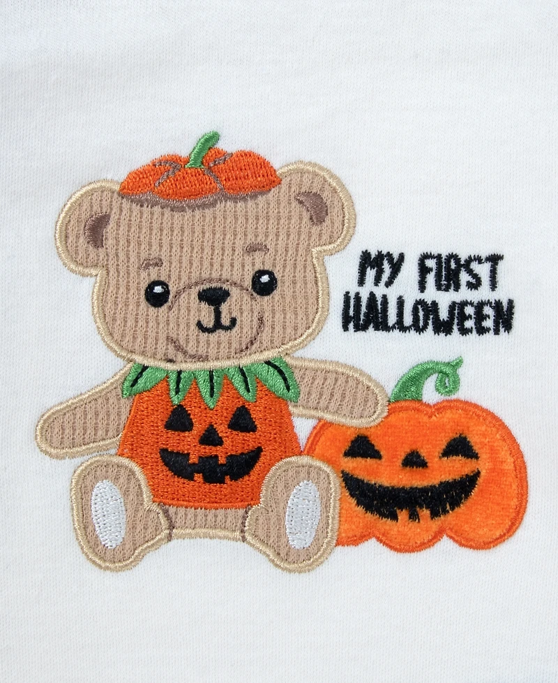 Baby Essentials Boys' My First Halloween Bear Bodysuit, Jogger Pants, Socks and Hat, 4-Piece Set