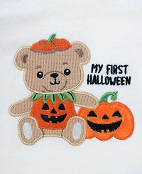 Baby Essentials Boys' My First Halloween Bear Bodysuit, Jogger Pants, Socks and Hat, 4-Piece Set