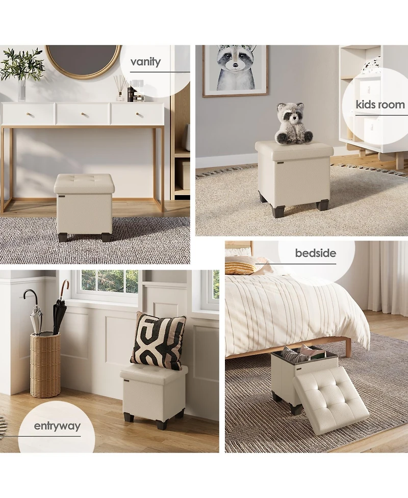 Nestl Inch Ottoman Storage Bench with Bins