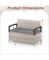 Slickblue Patio Storage Bench with Cushion and Deck Box Storage Compartment