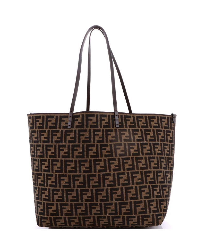 Pre-Owned Fendi Medium Reversible Roll Tote Pequin and Zucca Canvas
