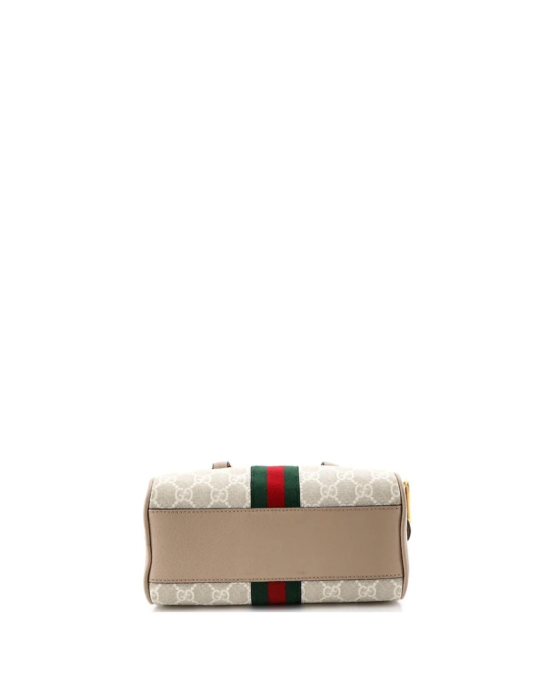 Pre-Owned Gucci Mini Ophidia Convertible Boston Top Handle Bag Gg Coated Canvas with Leather