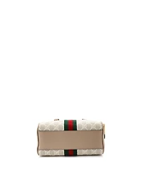 Pre-Owned Gucci Mini Ophidia Convertible Boston Top Handle Bag Gg Coated Canvas with Leather