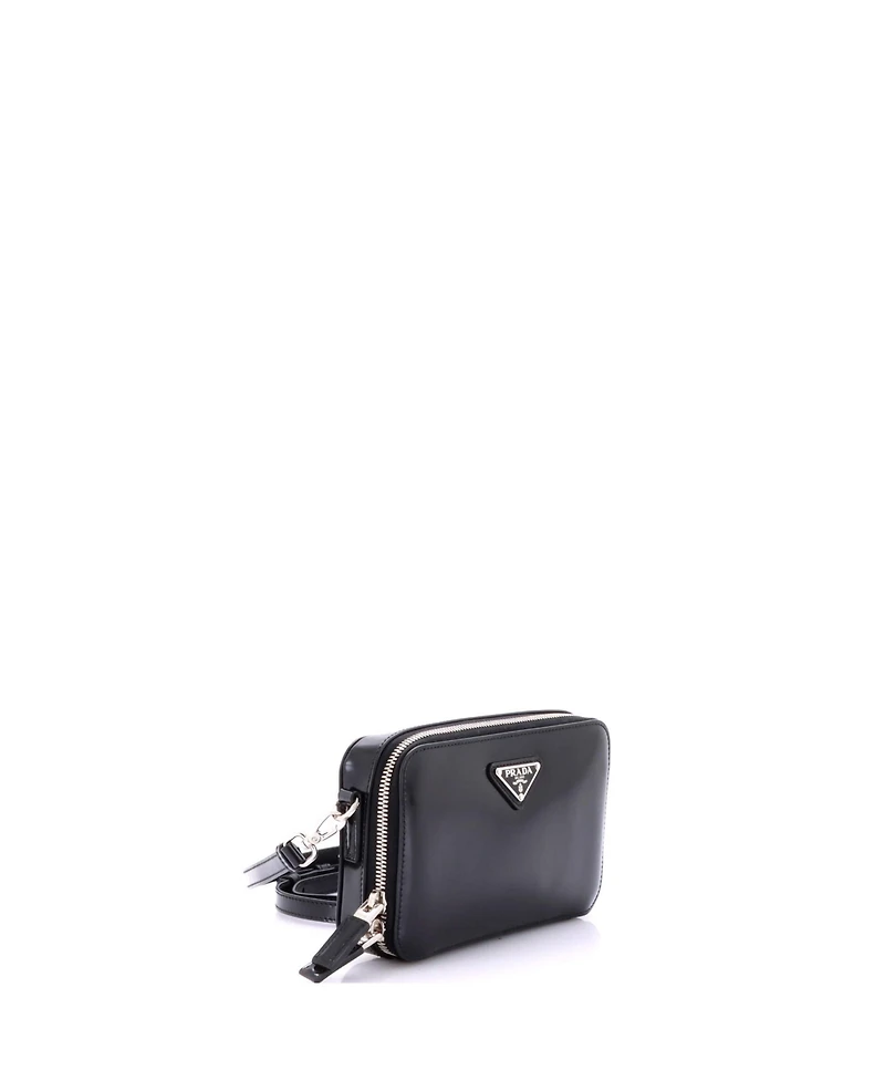 Pre-Owned Prada Zip Around Crossbody Bag Brushed Leather