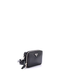 Pre-Owned Prada Zip Around Crossbody Bag Brushed Leather