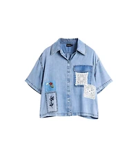 Desigual Women's Short Sleeve Patchwork Shirt