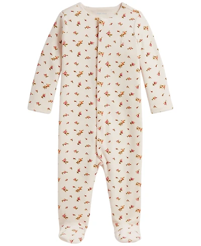 Polo Ralph Lauren Baby Girls' Floral Velour Footed Coverall