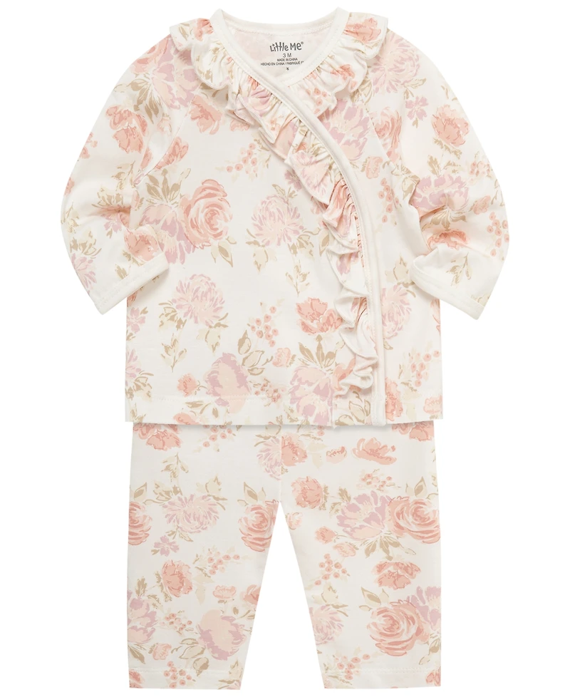 Little Me Baby Girls' Long-Sleeve Top and Pants, 2-Piece Set