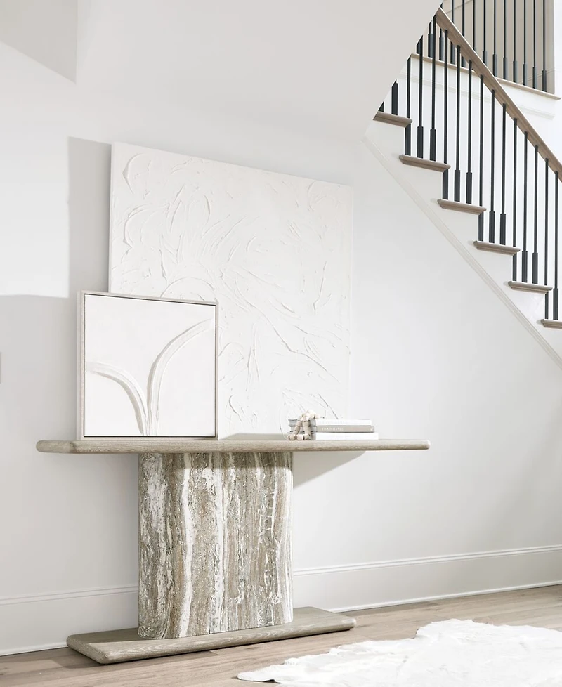 Bernhardt Arcadia 68" White Oak Wire-Brushed Clay Console Table