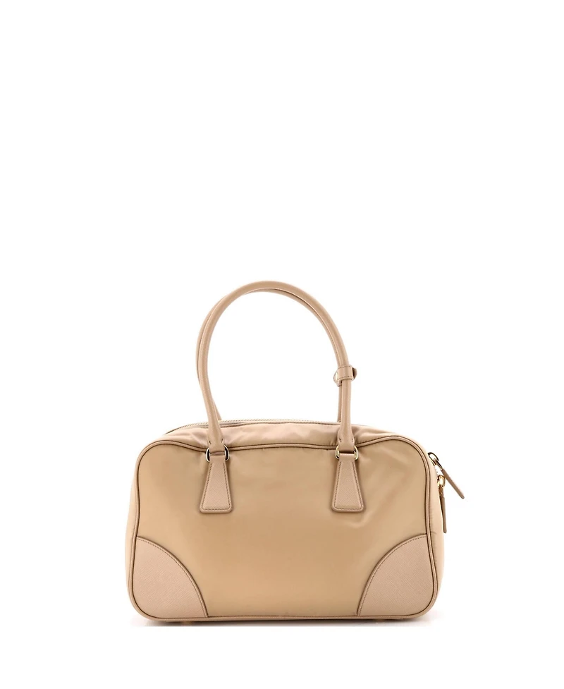Pre-Owned Prada Medium Re-Edition 1978 Bauletto Bag Re-Nylon with Saffiano Leather