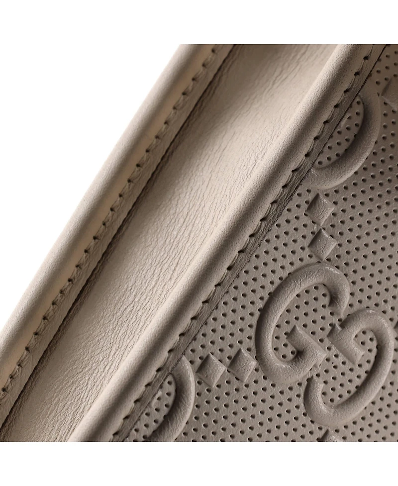 Pre-Owned Gucci Mini Flap Crossbody Bag Gg Embossed Perforated Leather