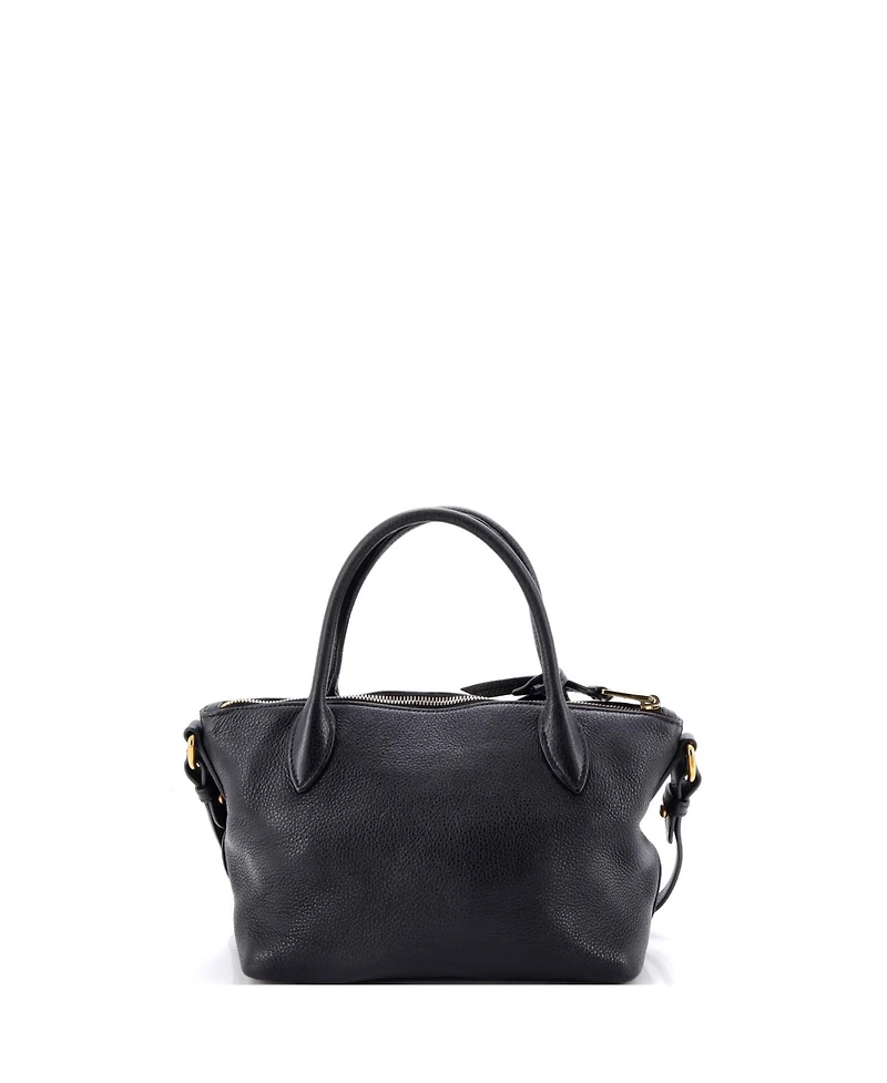 Pre-Owned Prada Small Dual Strap Zip Tote Vitello Daino