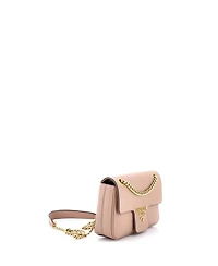 Pre-Owned Prada Small Pattina Flap Shoulder Bag Saffiano Leather