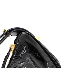 Pre-Owned Prada Small Arque Half Moon Hobo Vernice Naplak