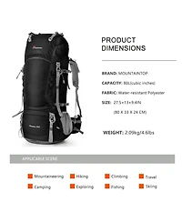 Mountaintop 80 Liter Internal Frame Backpack for Man and Women Backpacking Hiking
