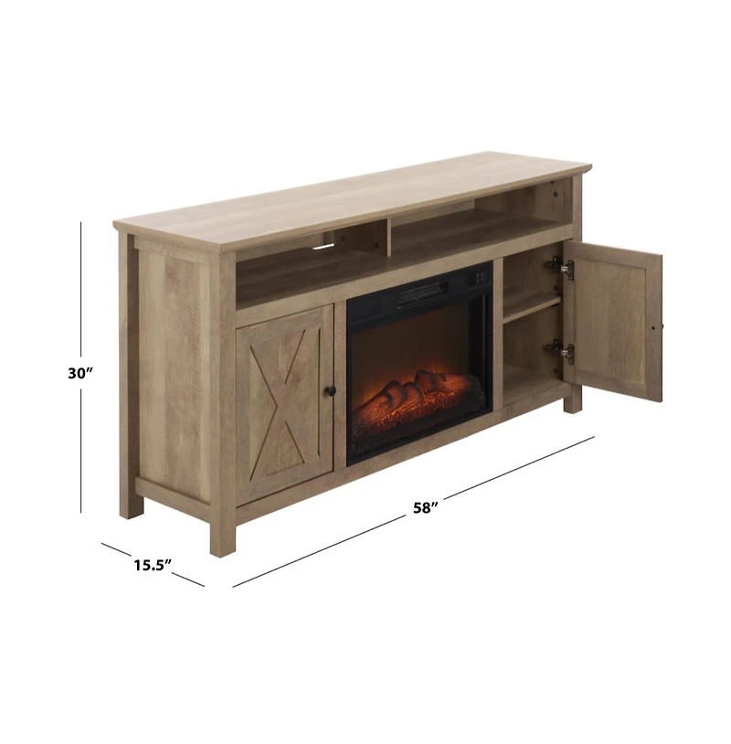 Augusta Home Cliff 2 Door Wood Fireplace