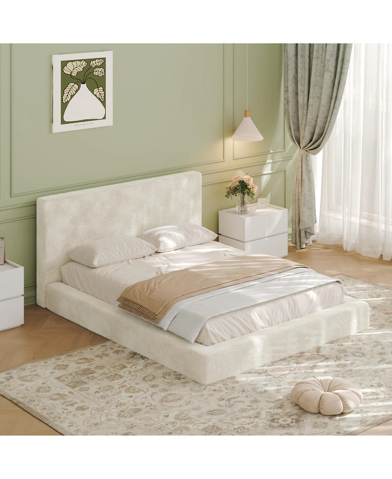Sailvan Queen Cloud Upholstered Bed Surround Without Frame