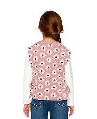 Deux par Little and Big Girl 6-12 Jacquard Vest Printed Flowers