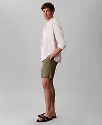 Calvin Klein Men's Straight Seersucker Elastic 7" Shorts