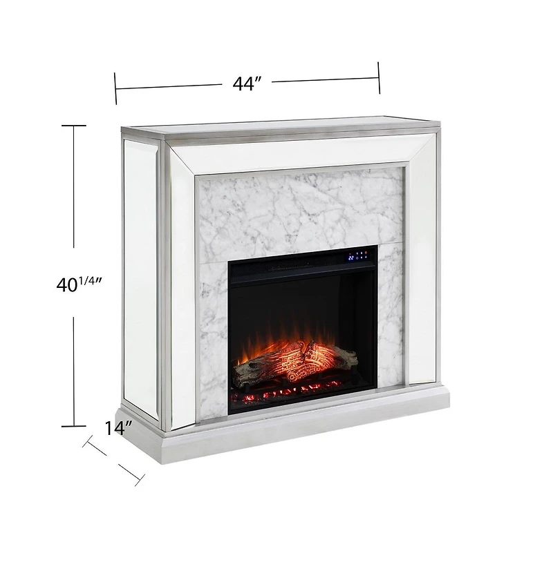 Augusta Home Trandling Mirrored Electric Fireplace
